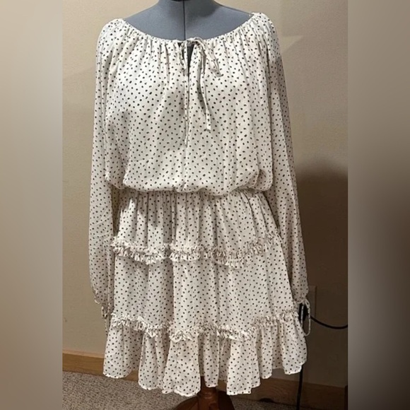 Gilli Cream Tiered Ruffled Sundress with Bishop Sleeves - Picture 1 of 13